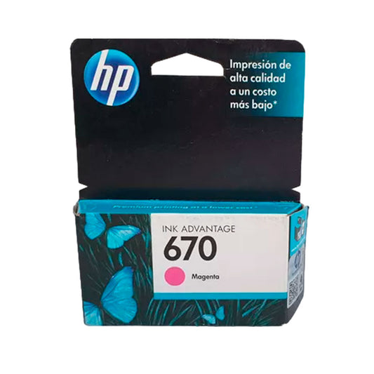 Tinta Hp 670 Magenta Cz115Al 300 Pág. 3525 Original