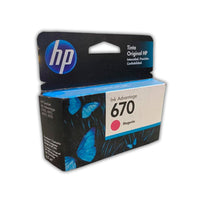 Tinta Hp 670 Magenta Cz115Al 300 Pág. 3525 Original