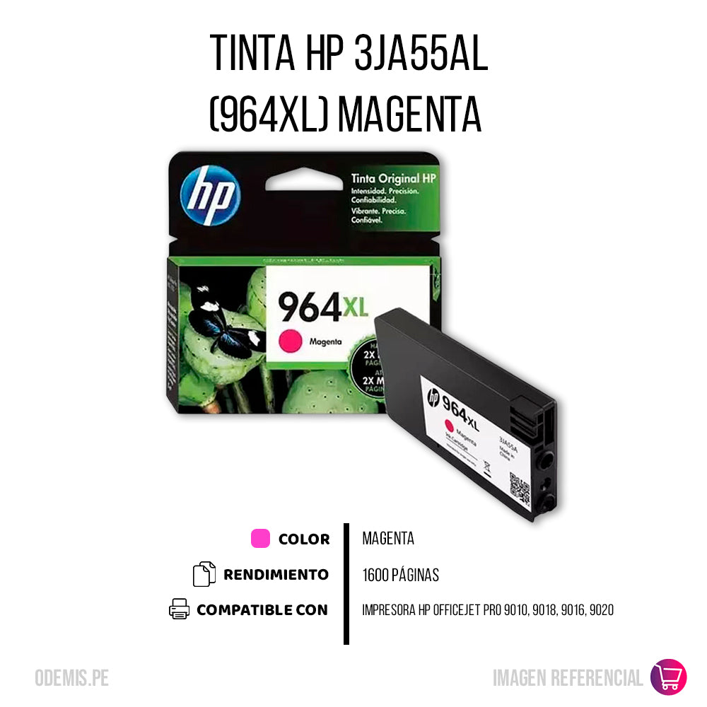 Tinta Hp 3Ja55Al (964Xl) Magenta (Ojp 9010) 1,600 Pgs