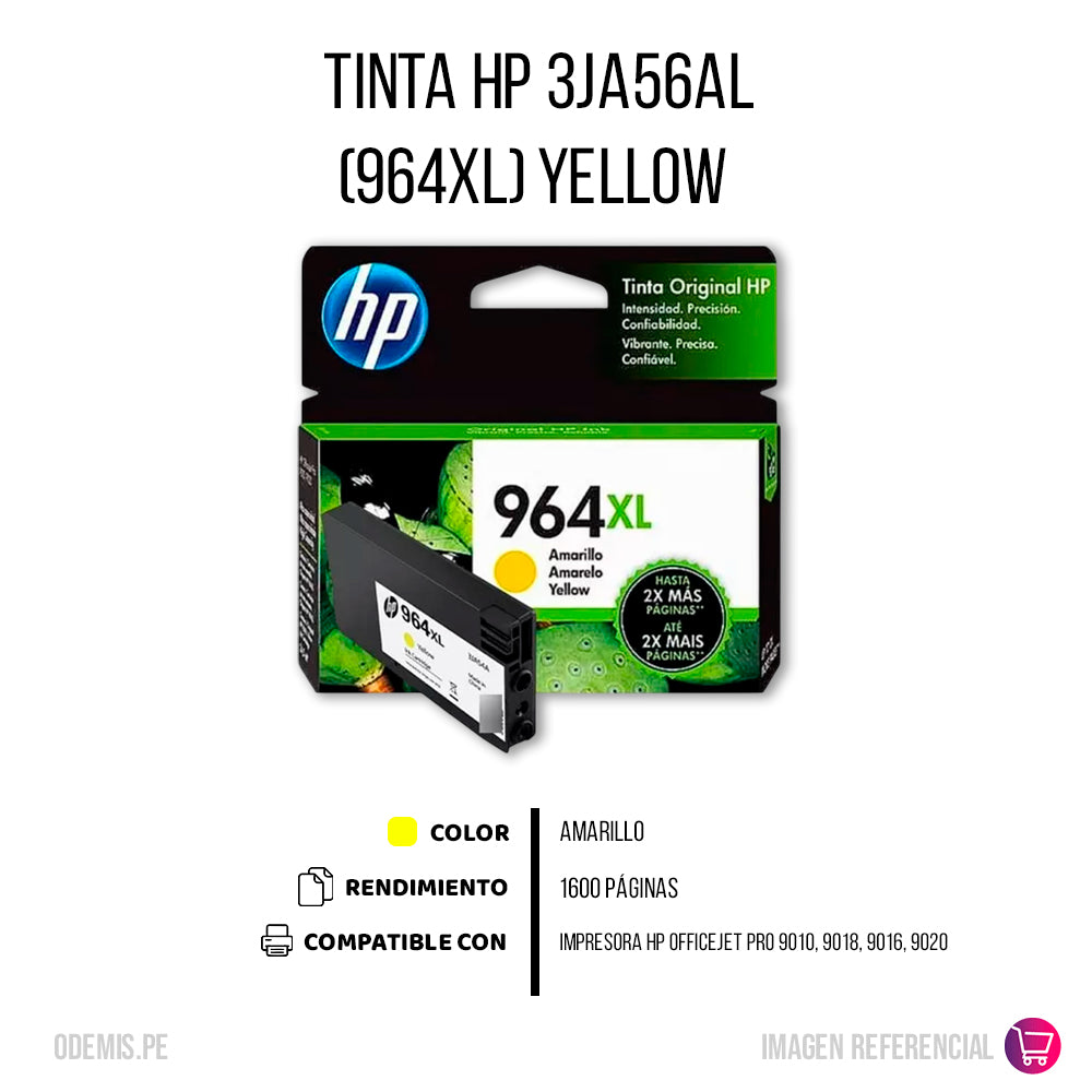 Tinta Hp 964Xl Yellow 3Ja56Al 1,6K Pág. 9010 Original