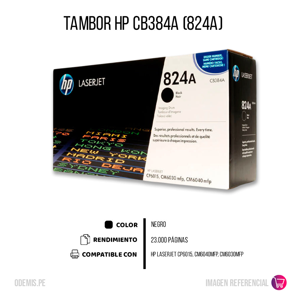 Tambor Hp 824A Black Cb384A 35K Pág. CP6015 Original