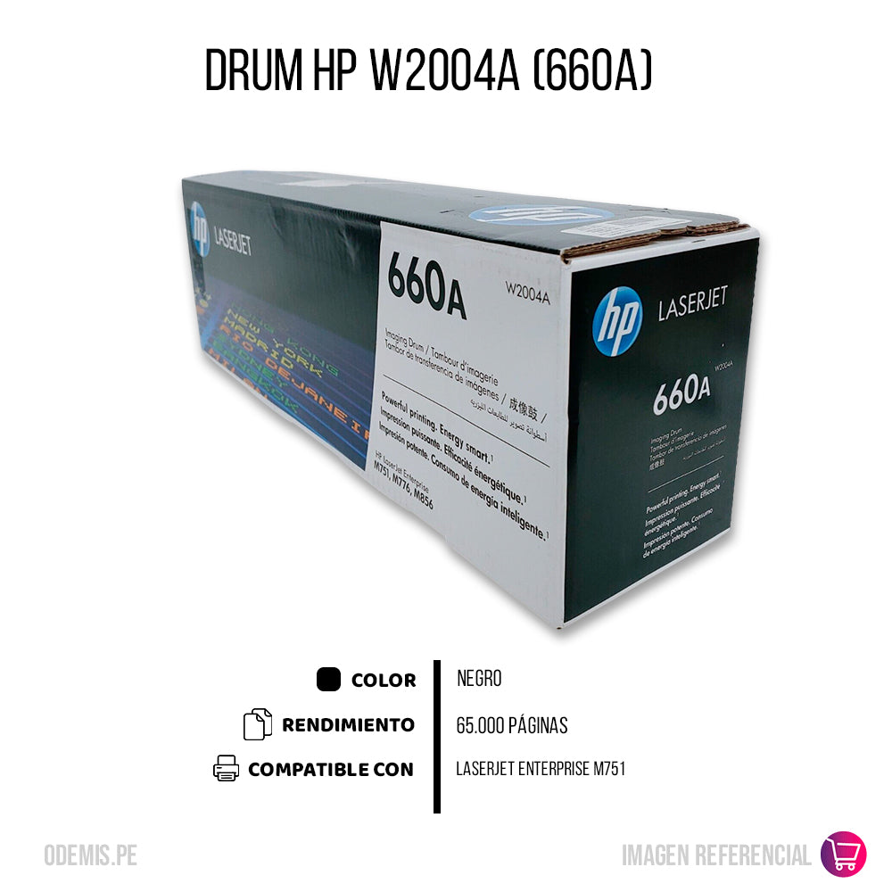 Drum Hp 660A Negro W2004A 65,000 Pág. M751 Original
