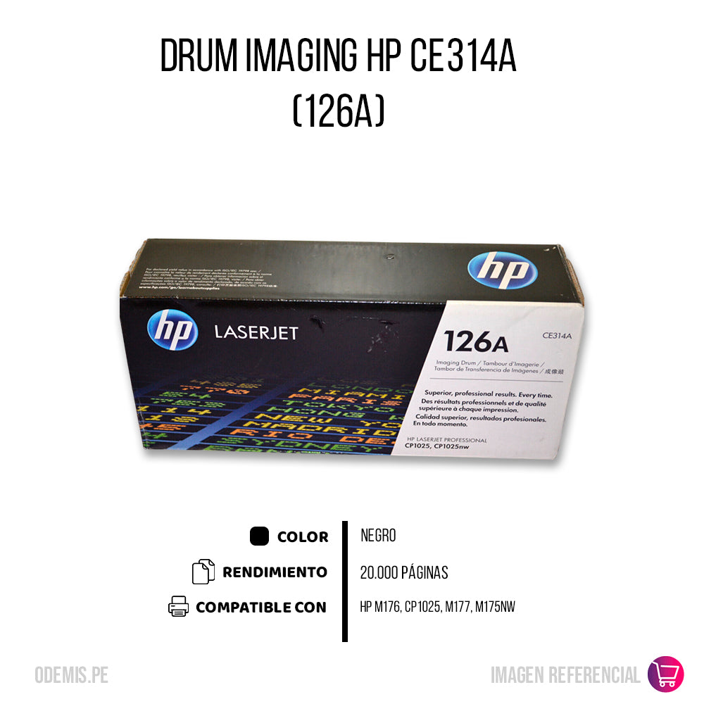 Drum Hp 126A Negro Ce314A 7,000 Pág. cp1025 Original