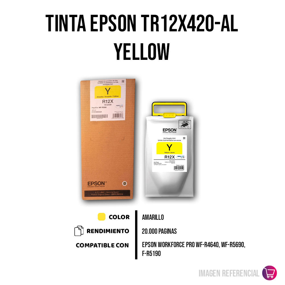 Tinta Epson Tr12X420-Al Yellow 20K Pág. WF-R4640 Original