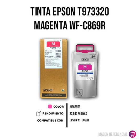 Tinta Epson T973320 Magenta 22,5K Pág. WF-C869R Original