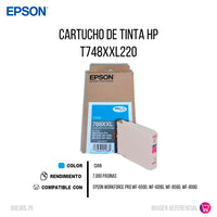 Tinta Epson T748Xxl220-Al Cian 7K Pág. WF-6590 Original