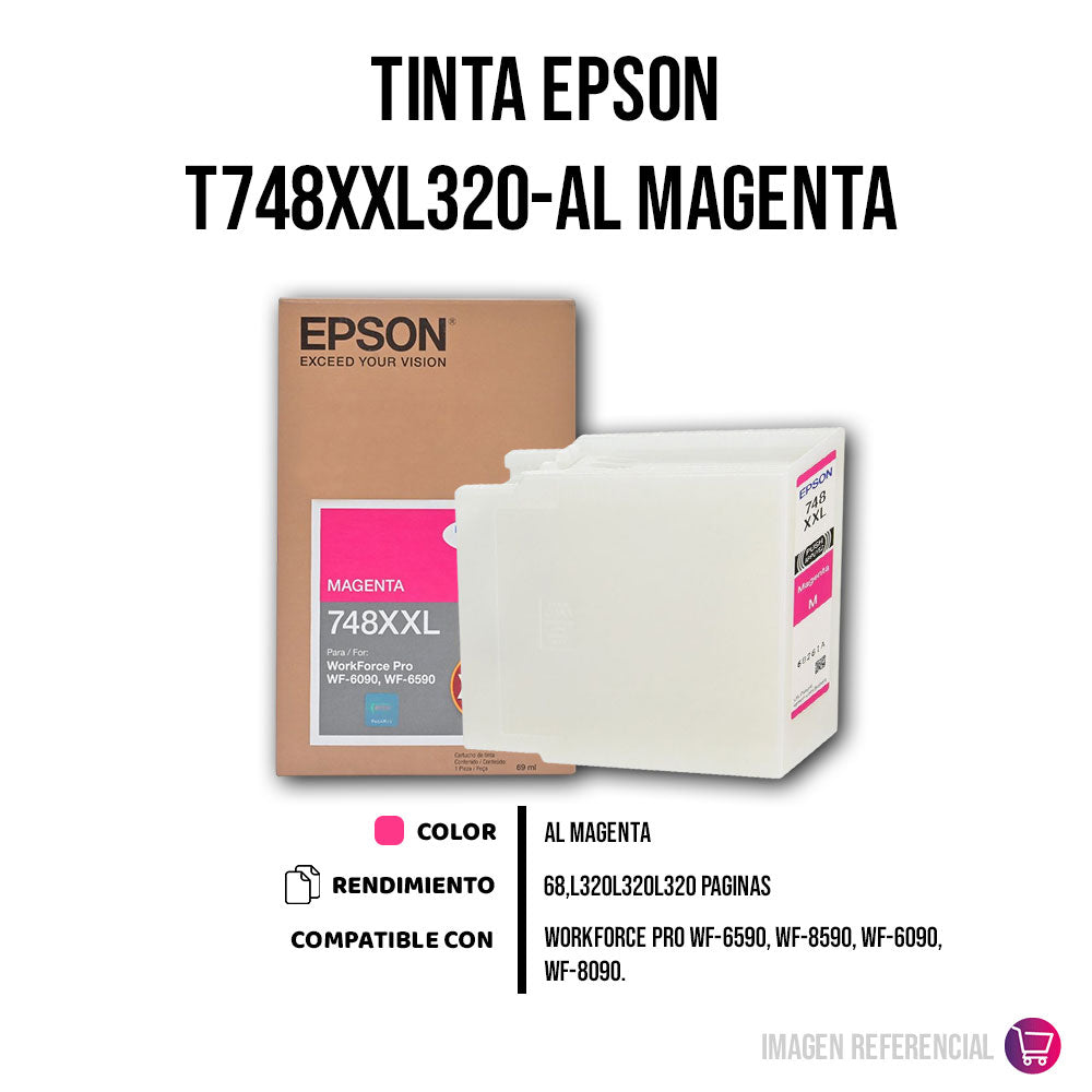 Tinta Epson T748Xxl320-Al Magenta 7K Pág. WF-6590 Original