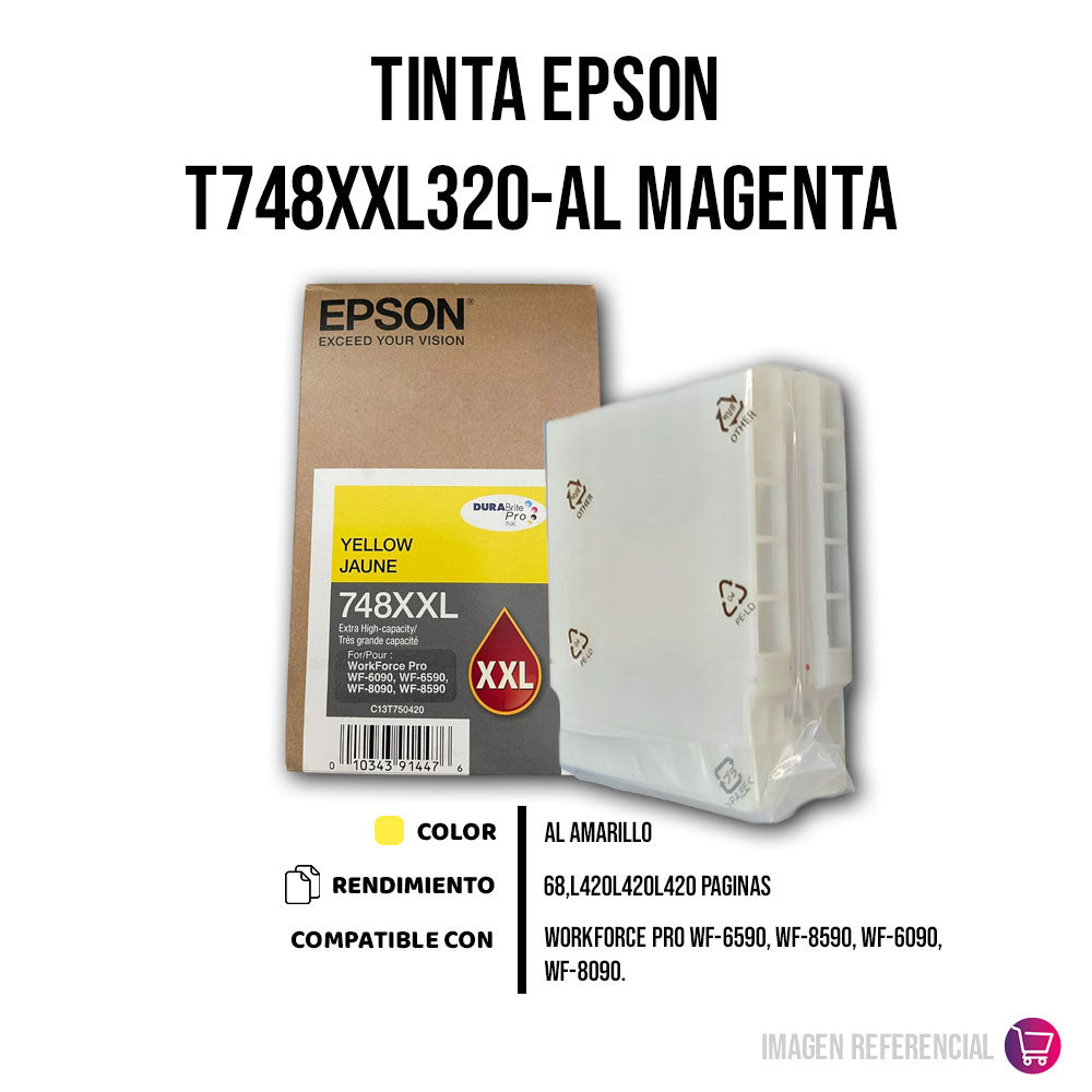 Tinta Epson T748Xxl420-Al Amarilla 7K Pág. WF-6590 Original