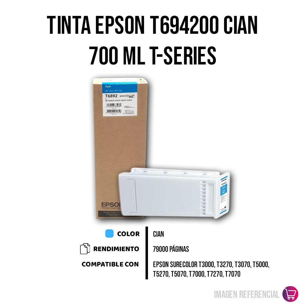 Tinta Epson T694200 Cian 700ML T3000 Original