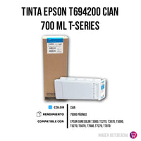 Tinta Epson T694200 Cian 700ML T3000 Original