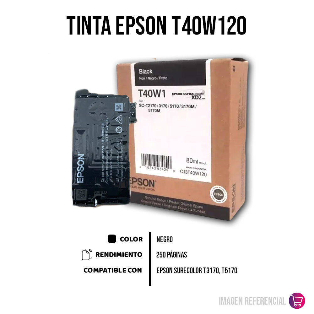 Tinta Epson T40W120 Black 80ML T3170 Original