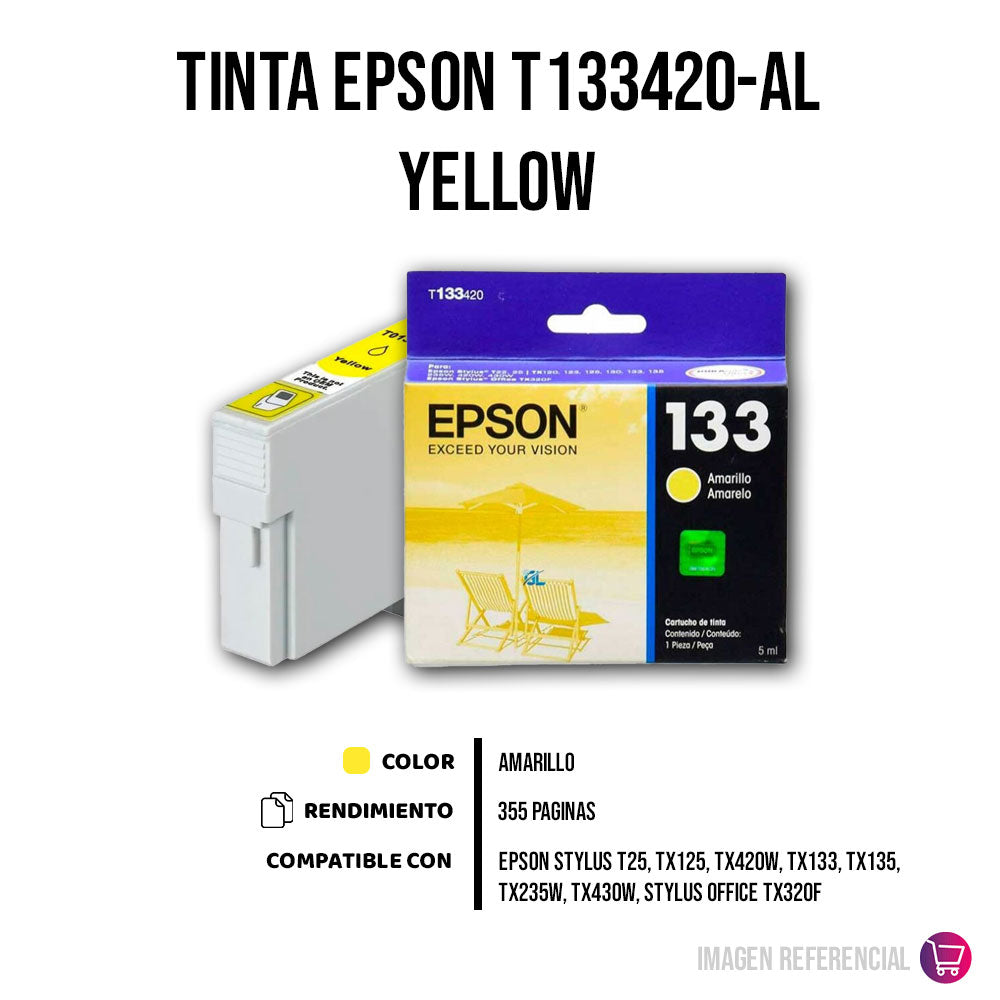 Tinta Epson T133420-Al Yellow 300 Pág. T22, T25 Original