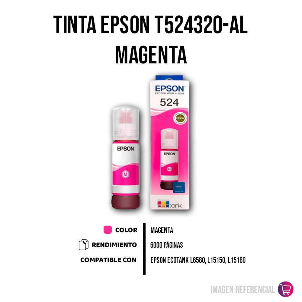 Tinta Epson T524320-Al Magenta 6K Pág. L15150 Original