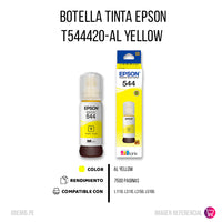Tinta Epson T544420-Al Yellow 65ML L1110 Original