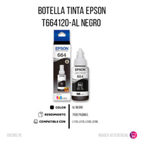 Tinta Epson T664120-Al Negro 70ML L555 Original