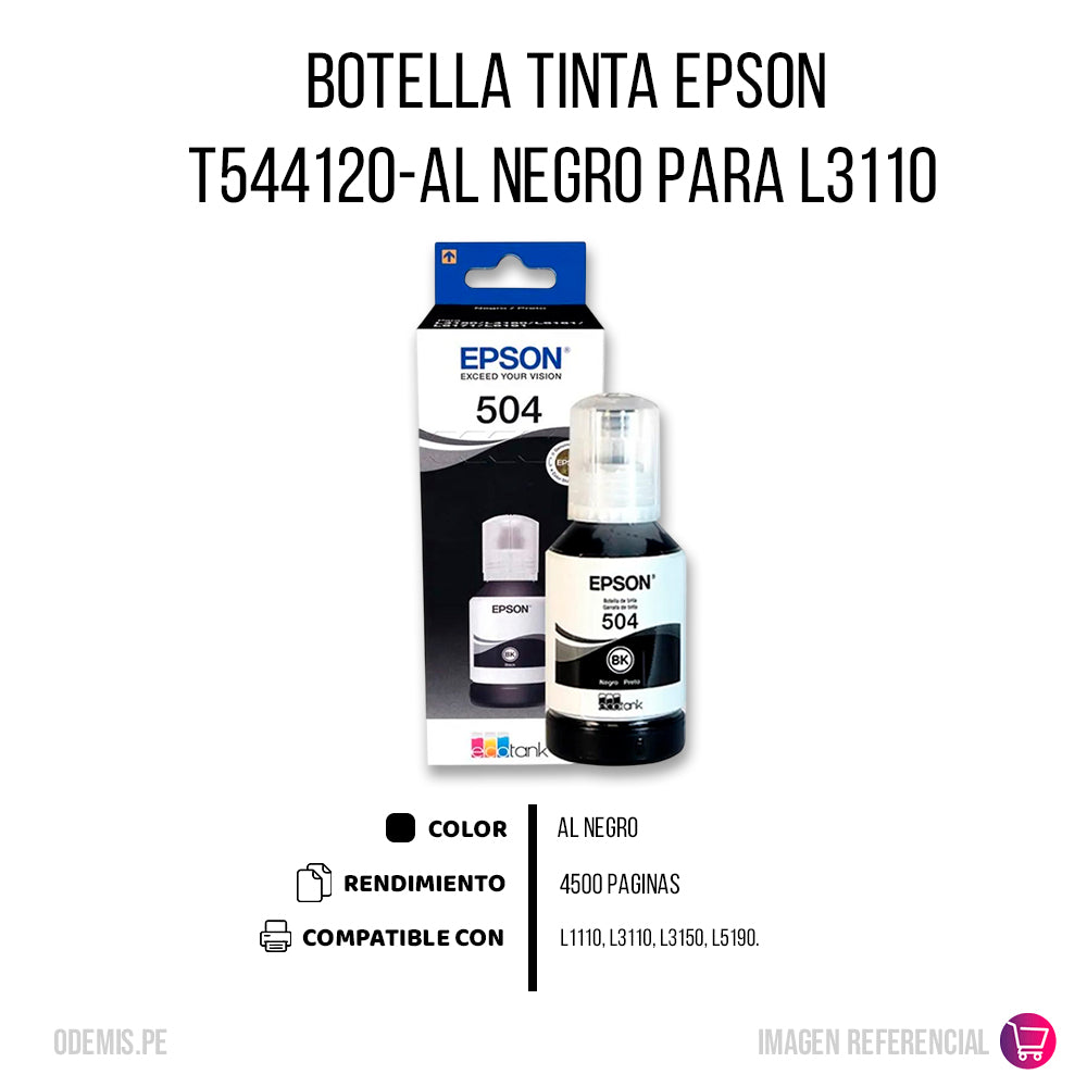 Tinta Epson T544120-Al Negro 65ML L1110 Original