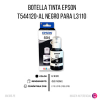Tinta Epson T544120-Al Negro 65ML L1110 Original