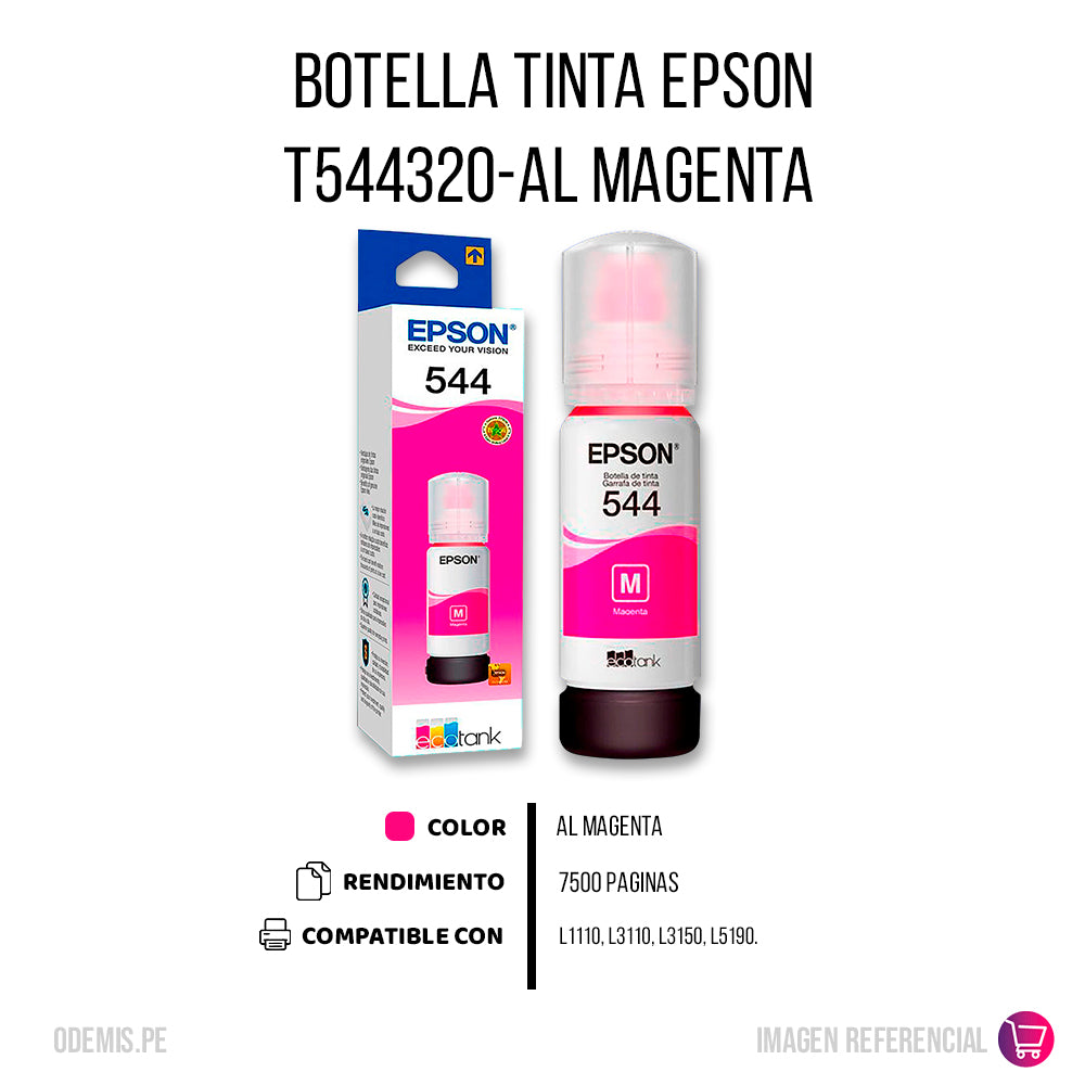 Tinta Epson T544320-Al Magenta 65ML L1110 Original