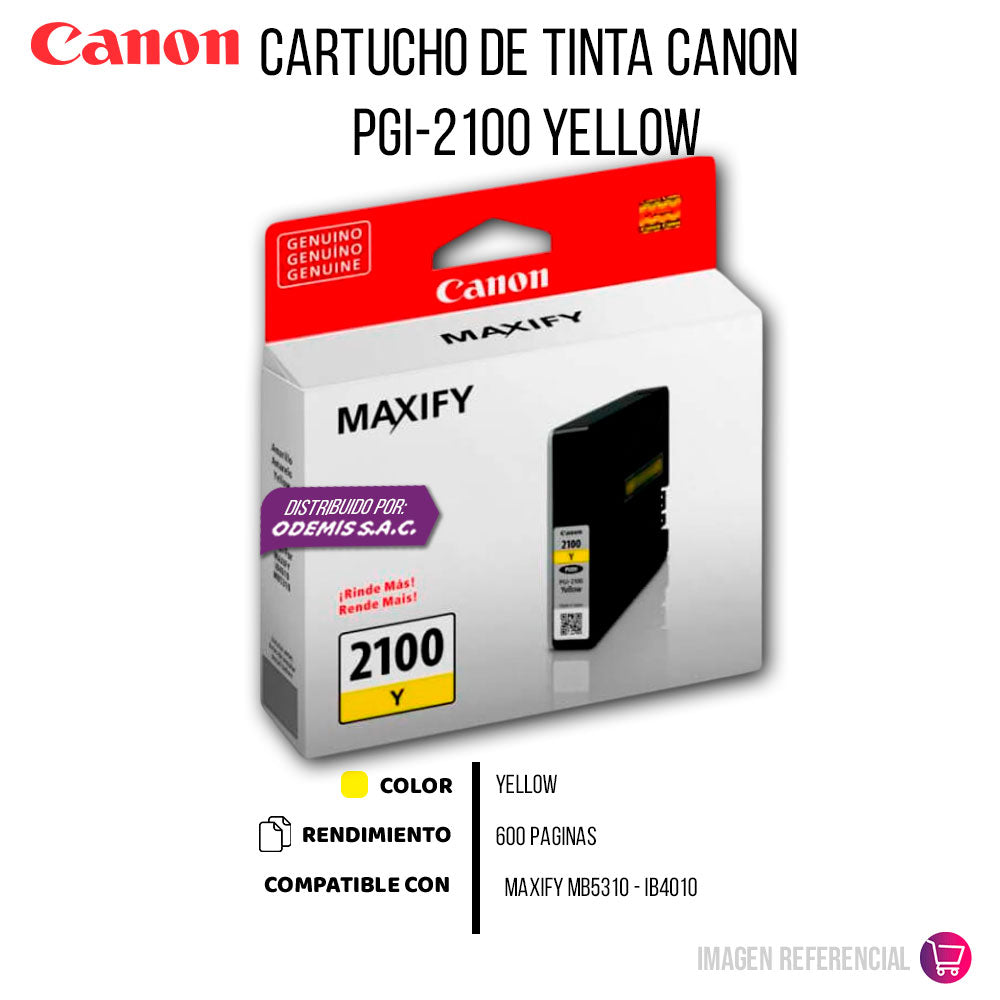 Tinta Canon Pgi-2100 Yellow 700 Pág. MB5310 Original