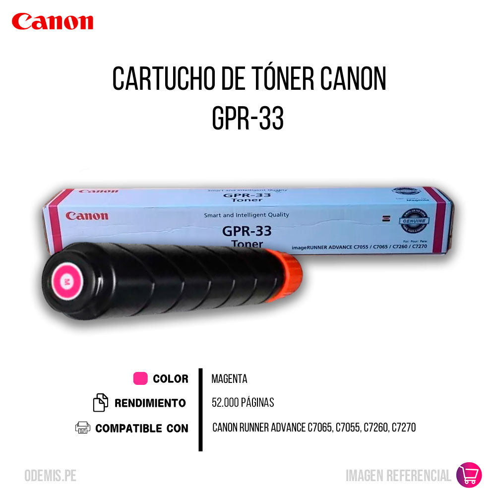 Toner Canon Gpr-33 Magenta 52K Pág. C7065 Original