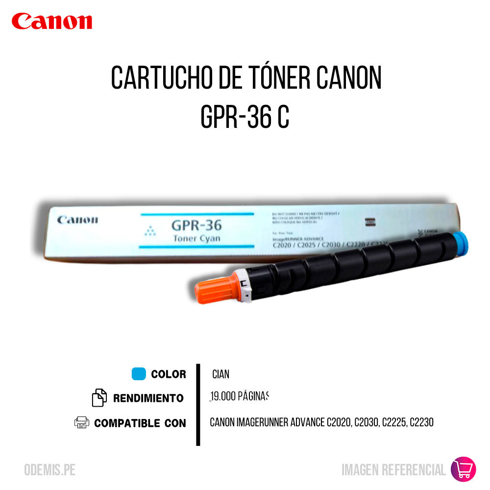 Toner Canon Gpr-36 Cian 19K Pág. C2020 Original
