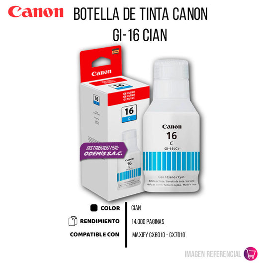 Tinta Canon Gi-16 C Cian 135ML GX6010 Original