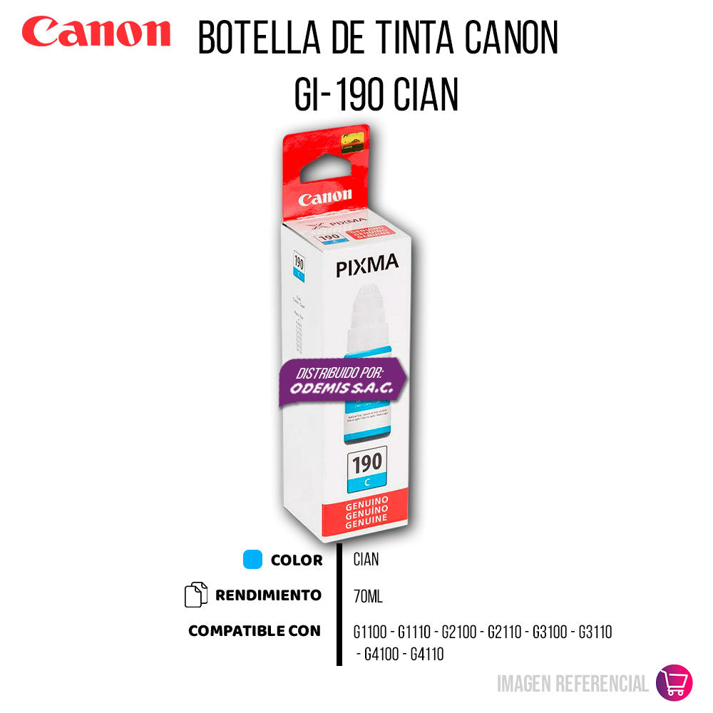 Tinta Canon Gi-190C Cian 70ML G1100 Original