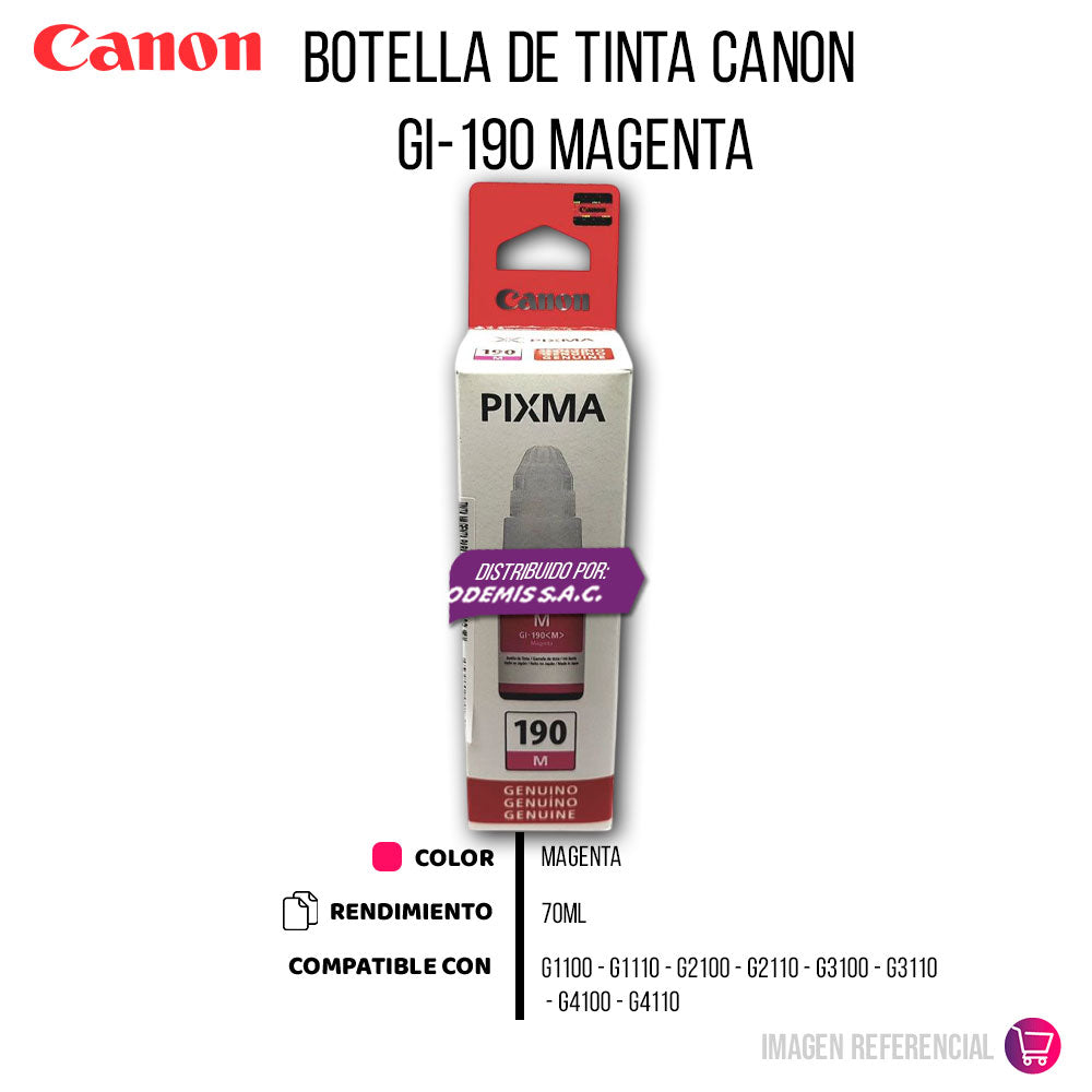 Tinta Canon Gi-190M Magenta 70ML G1100 Original