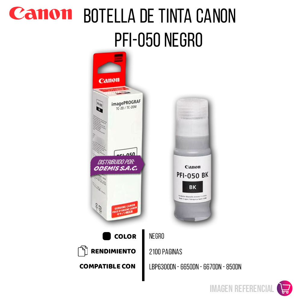 Tinta Canon Pfi-050 Negro 70ML TC-20 Original