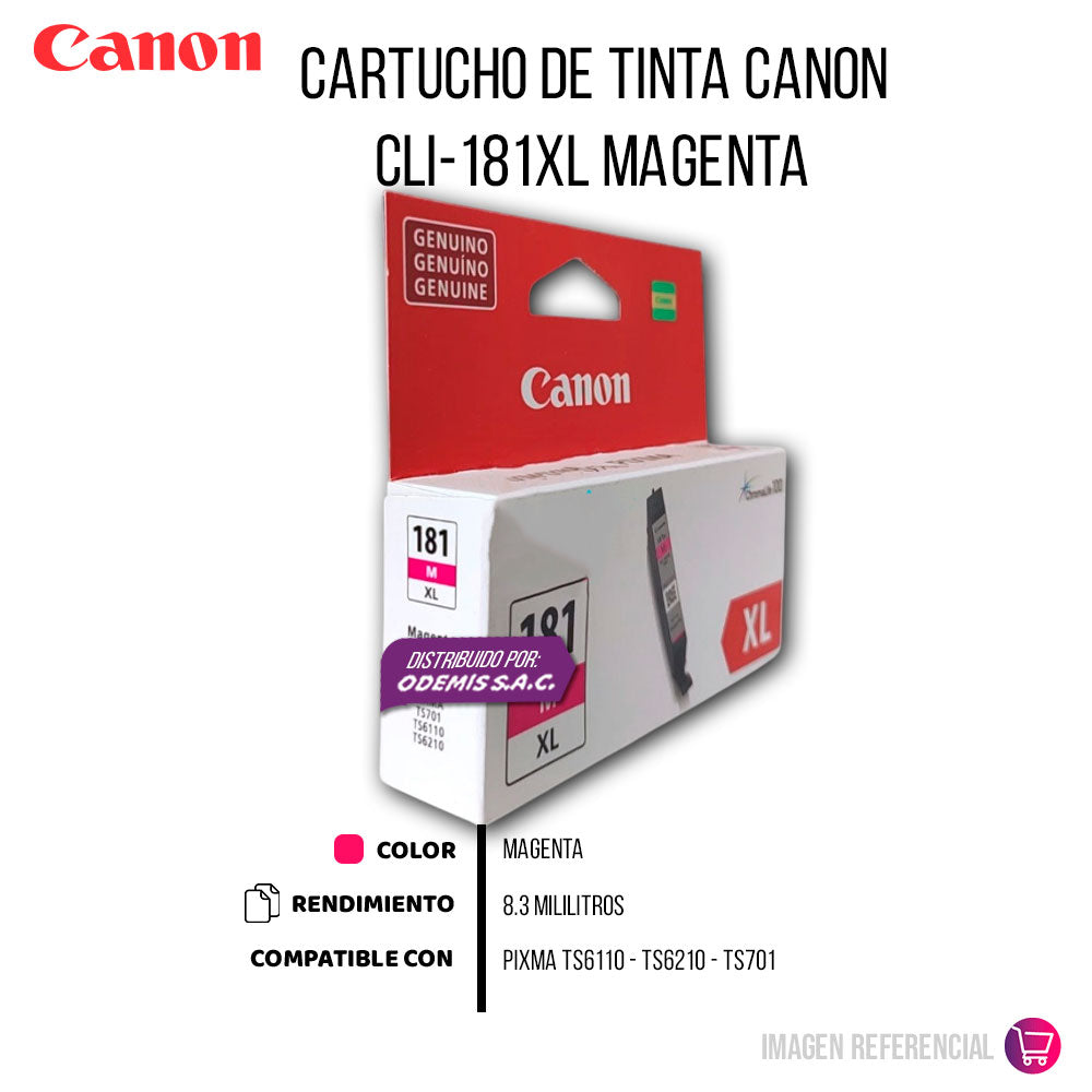 Tinta Canon Cli-181Xl Magenta 8.3ML TS6110 Original