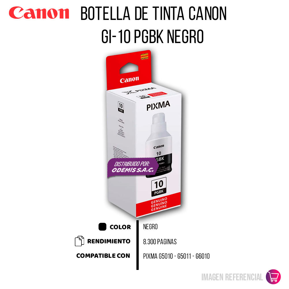 Tinta Canon Gi-10 Pgbk Black 8300 Pág. G5010 Original