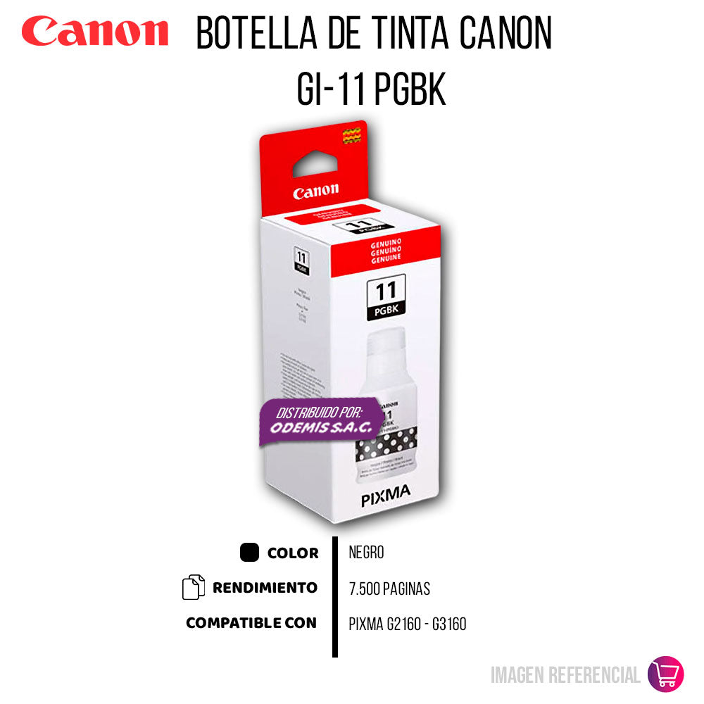 Tinta Canon Gi-11 Pgbk Black 6,000 Pág. G3160 Original