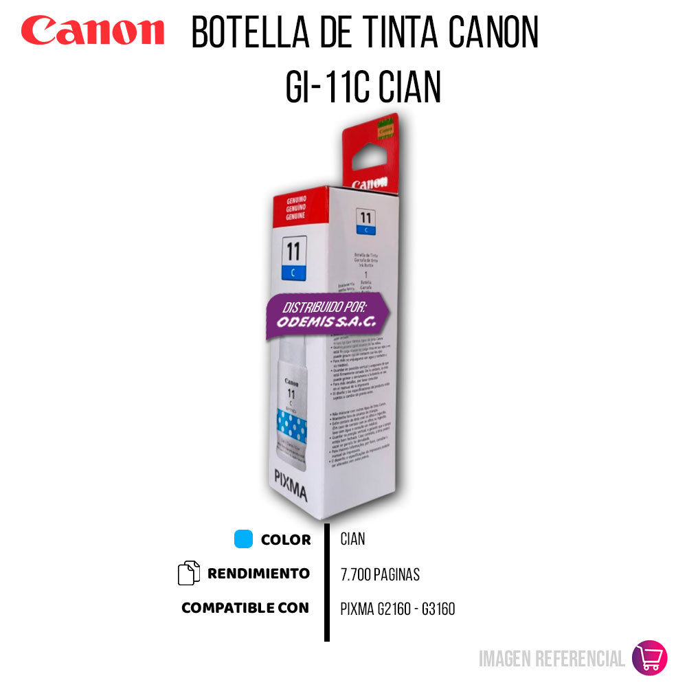 Tinta Canon Gi-11C Cian 6K Pág. G3160 Original