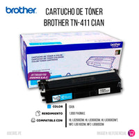 Toner Brother Tn411C Cian 1800 Pág. HL-L8260CDW Original