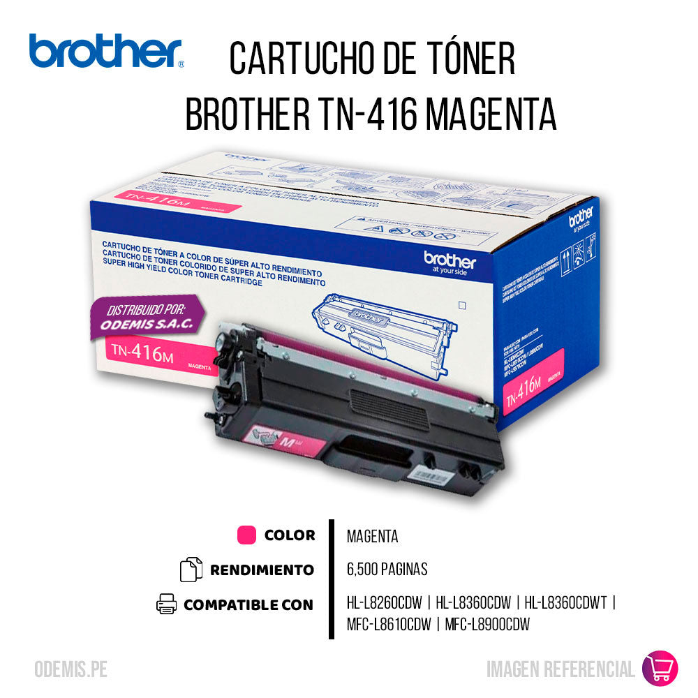 Toner Brother Tn416M Magenta 6500 Pág. HL-L8260CDW Original