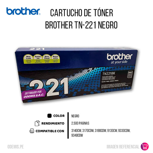 Toner Brother Tn221Bk Black 2.500 Pág. l3270cdw Original