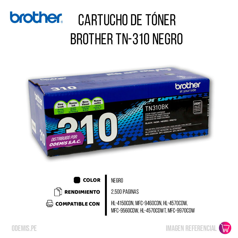 Toner Brother Tn310Bk Black 2,500 Pág. HL-4150CDN Original