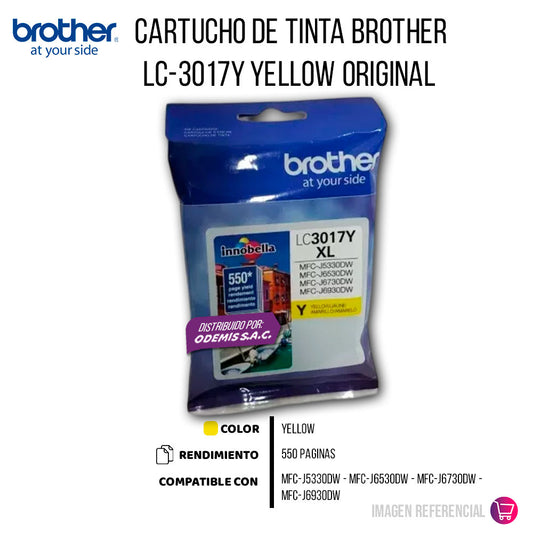 Tinta Brother Lc-3017Y Yellow 550 Pág. MFCJ5330DW Original