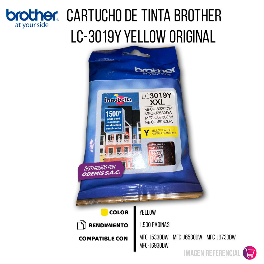 Tinta Brother Lc-3019Y Yellow 1500 Pág. J5330DW Original