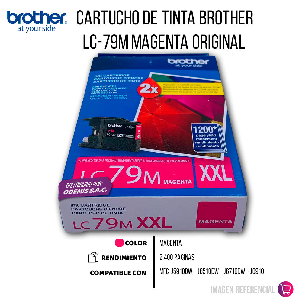 Tinta Brother Lc-79M Magenta 2400 Pág. MFC-J5910DW Original