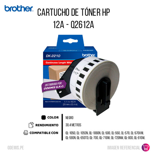 Rollo Cont. Brother Dk-2210 29 mm x 30.4 M QL-1050 Original