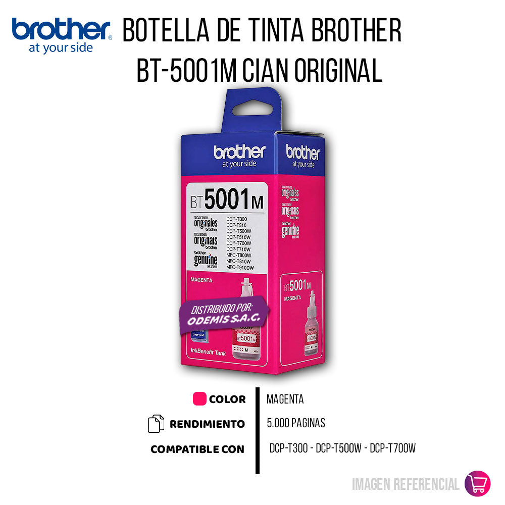 Tinta Brother Bt-5001M Magenta 5K Pág. DCP T300 Original
