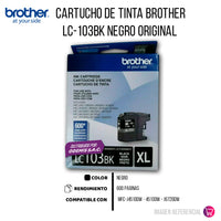 Tinta Brother Lc-103Bk Black 600 Pág. MFC-J4510DW Original