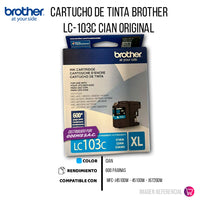 Tinta Brother Lc-103C Cian 600 Pág. MFC-J4510DW Original