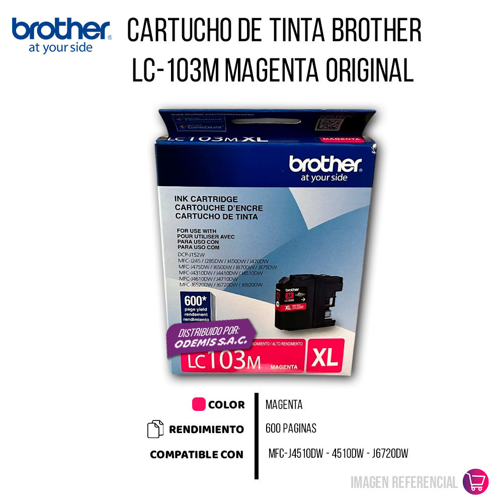 Tinta Brother Lc-103M Magenta 600 Pág. MFC-J4510DW Original