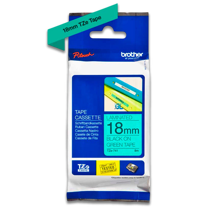 Cinta Brother Tze-741 18mm x 8.00 M PT-D400 Original