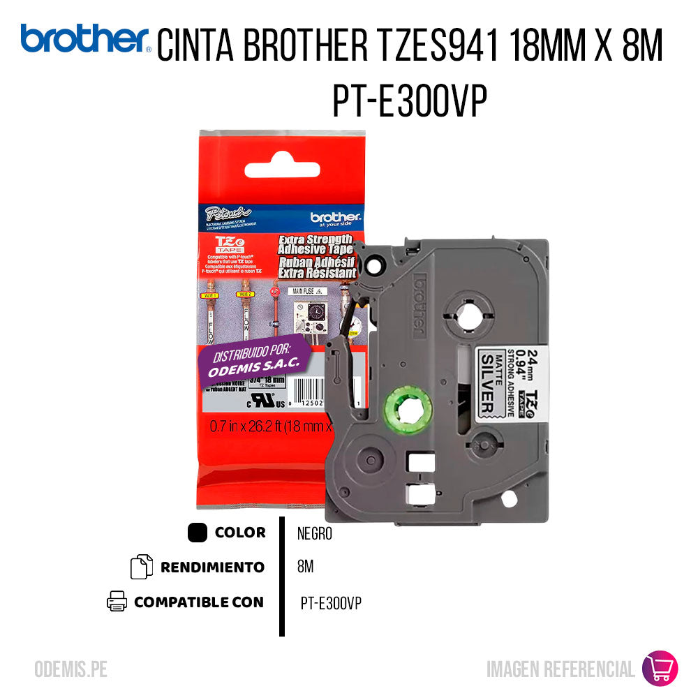 Cinta Brother Tzes941 18mm x 8M PT-E300VP Original