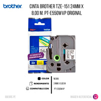 Cinta Brother Tze-151 24mm x 8,00 M. PT-E550WVP Original