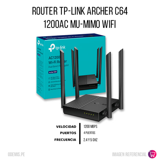 Router Tp-Link C64 1200Ac 5 GHz: 867 Mbps Calidad