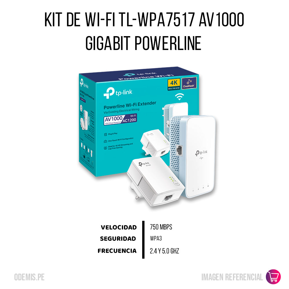 Kit Tp-Link Wi-Fi TL-WPA7517 AV1000 5GHz Pág. Original